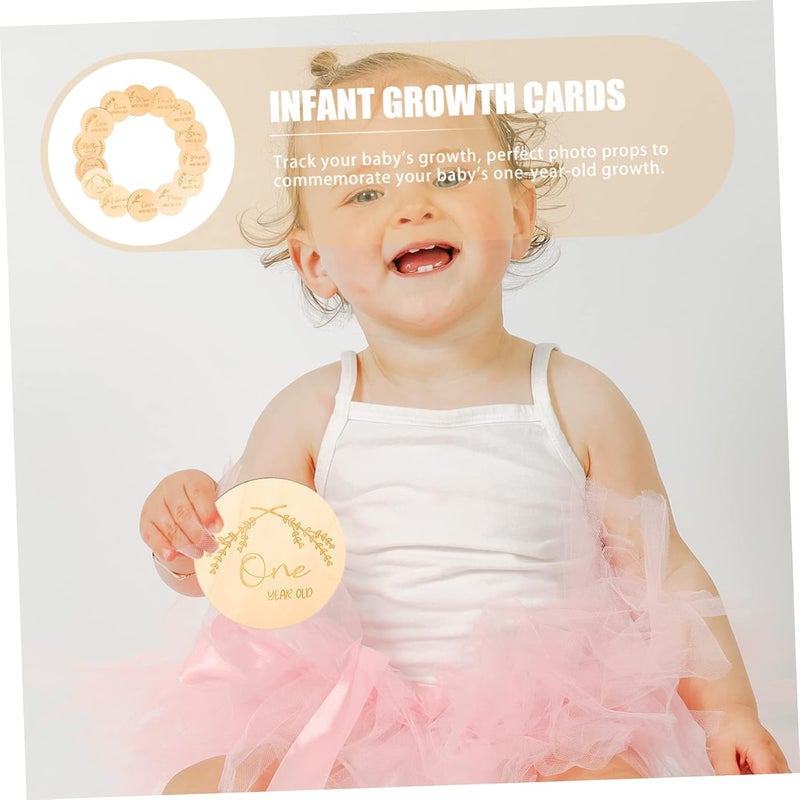14 Pcs Wooden Milestone Cards For Newborn Growth Neutral Baby Shower Decor - Image 4